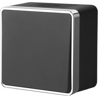 Выключатель одноклавишный WERKEL GALLANT W5010235 влагозащищенный, черный/хром