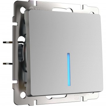 Выключатель одноклавишный WERKEL W1110106 с подсветкой, серебряный Выключатель одноклавишный WERKEL W1110106 с подсветкой, серебряный