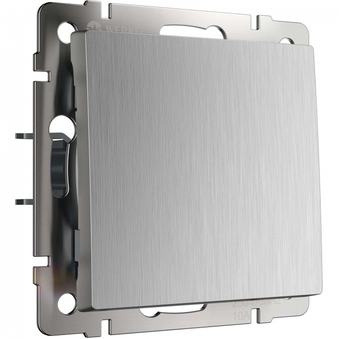 Выключатель одноклавишный WERKEL W1112009 проходной, серебряный рифленый a051348 Выключатель одноклавишный WERKEL W1112009 проходной, серебряный рифленый a051348