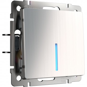 Выключатель одноклавишный WERKEL W1112102 проходной с подсветкой, глянцевый никель Выключатель одноклавишный WERKEL W1112102 проходной с подсветкой, глянцевый никель