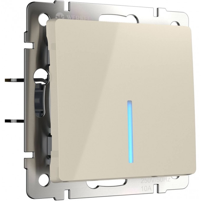 Выключатель одноклавишный WERKEL WL03-SW-1G-LED-ivory с подсветкой, слоновая кость a030805 Выключатель одноклавишный WERKEL WL03-SW-1G-LED-ivory с подсветкой, слоновая кость a030805