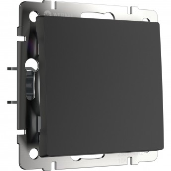 Выключатель одноклавишный WERKEL WL08-SW-1G-2W проходной, черный матовый