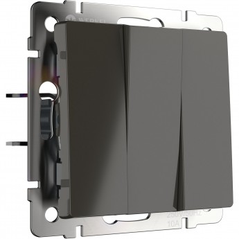 Выключатель трехклавишный WERKEL WL07-SW-3G серо-коричневый
