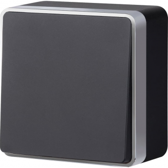 Выключатель WERKEL одноклавишный Gallant черный с серебром W5010034